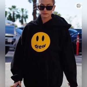 DREW Black Hoodie with Yellow Emblem